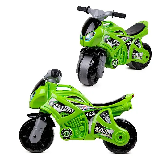Толокар Technok Toys Мотоцикл 5859, зеленый, стильный и яркий - фото 2