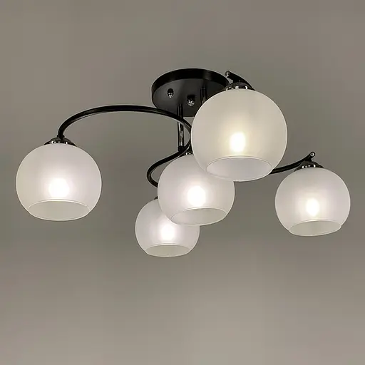 Стельова люстра в чорному корпусі на 5 плафонів | Арт. 50568/5B | Line F - фото 3