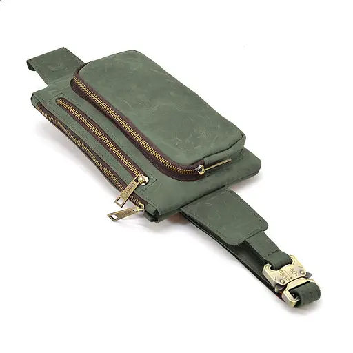 Кожаная мужская сумка на пояс TARWA 26х16х3 см 000296356 - фото 4