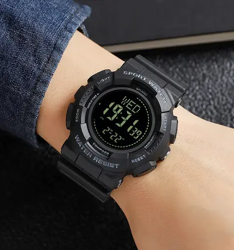 Часы мужские спортивные Skmei 2077 с компасом (Черные) - фото 7