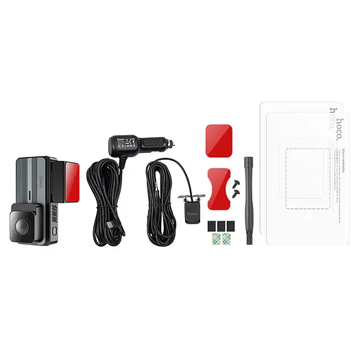 Відеореєстратор Hoco DV12 2K display + GPS (with rear camera) Silver gray - фото 5