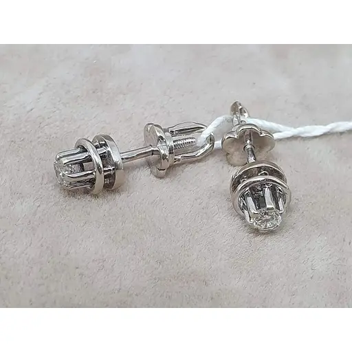 Золотые серьги-пуссеты Гаразд с бриллиантами. Артикул 3032433Б - фото 4