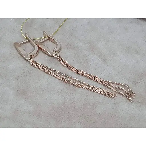 Золотые серьги-подвески Платон. 1С125/00Б - фото 5