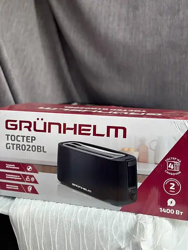 Тостер для хліба на 4 відділення Grunhelm GTR020BL тостерниця 7 ступенів прожарювання з функцією розморожування 1400Вт Чорний - фото 5