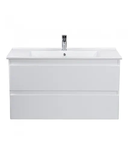 Тумба Мойдодир Сорренто 100-A Білий у ванну з умивальником Creavit Su-100 Білий - фото 4
