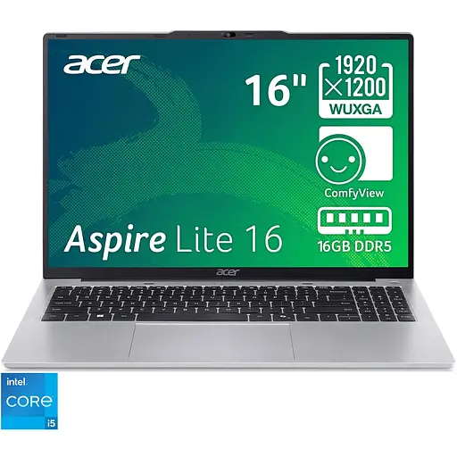 Ноутбук Acer Aspire Lite 16 i5-1334U la 46GHz,16'',IPS,16GB DDR5,512GB,Без ОС
