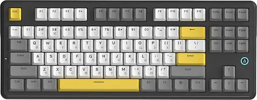 Клавіатура Ajazz AK870 V2 Flying Fish switches Black Gray Yellow (AK870-V2-FF-BGY) - фото 1