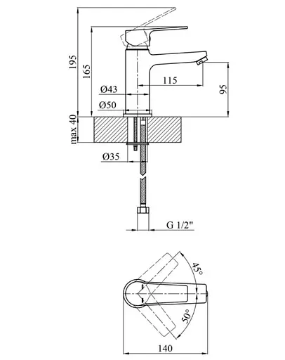 Змішувач для раковини Kroner KRP KRP Hagen - C010 (CV032258) - фото 7