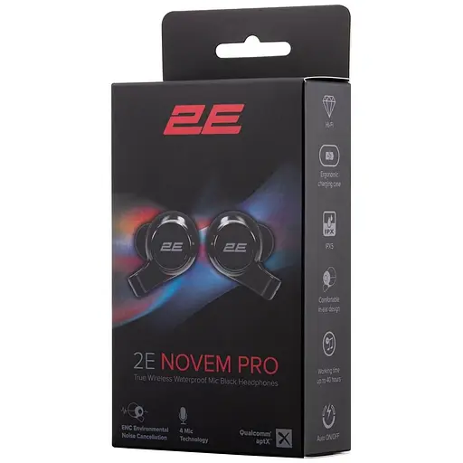 Навушники 2E TWS Novem Pro True Wireless Waterproof Mic Black (2E-EBTWNPBK) - фото 10