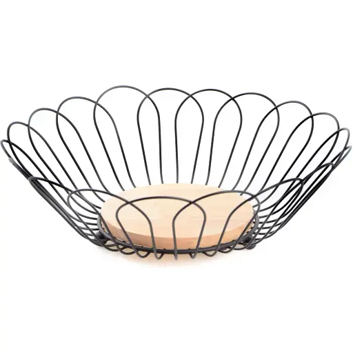 Ваза для фруктов Ringel Oder металл/древесина 29х9.5 см черная (RG-9018)