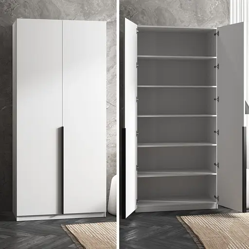 Шкаф для одежды Vays M-26, с полками, ЛДСП, 100×50×220 см - для спальни, гостиной, прихожей - фото 3