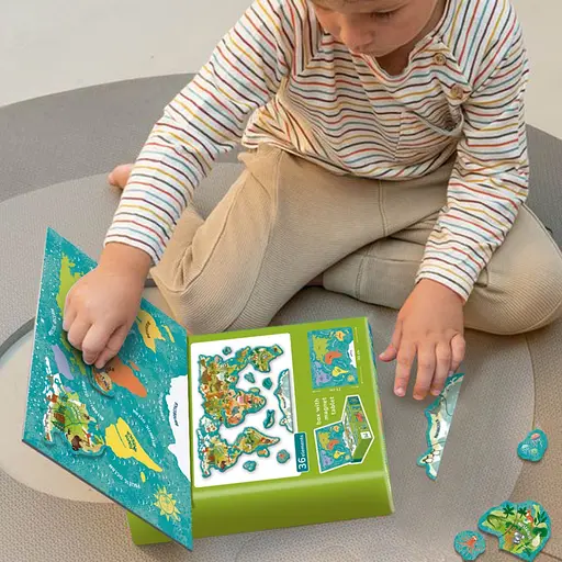 Дитяча магнітна мапа світу тварини DoDo Toys 200267, 36 елементів - фото 8