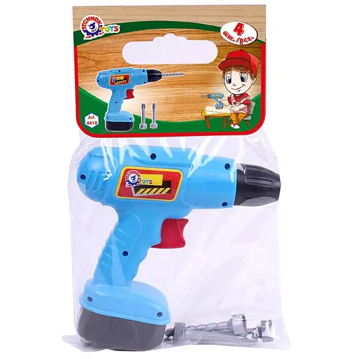 Детская игрушка "Дрель" ТехноК 4418TXK, 3 насадки - фото 1