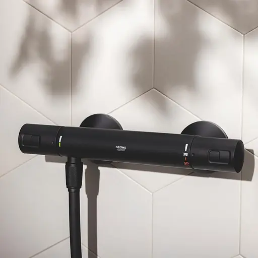 Смеситель термостатический для душа Grohe QuickFix Start Black UA303908T1, Черный матовый - фото 9