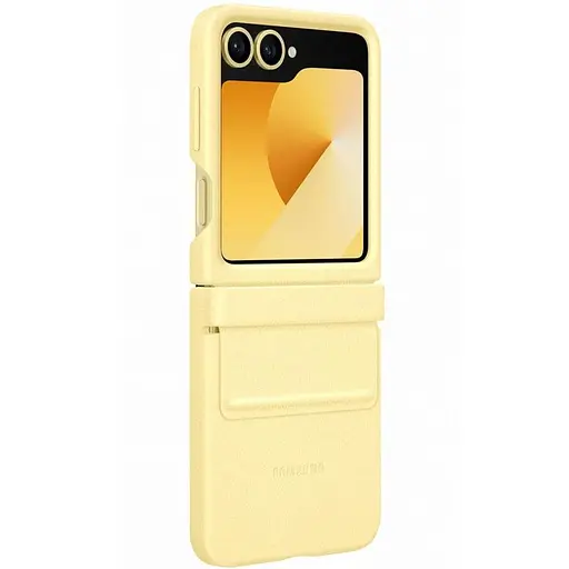 Кожаный чехол Epik Leather Case AAA для Samsung Galaxy Z Flip6 Yellow - фото 2