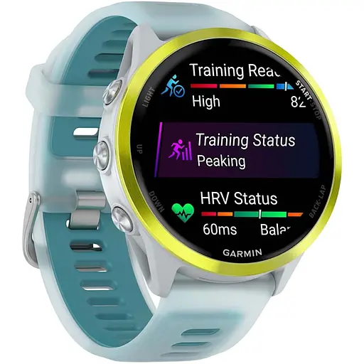 Смарт-часы Garmin Forerunner 570 47mm Amp Yellow Aluminum with Translucent Whitestone/Turquoise Band (010-02971-01) [138715] - фото 2