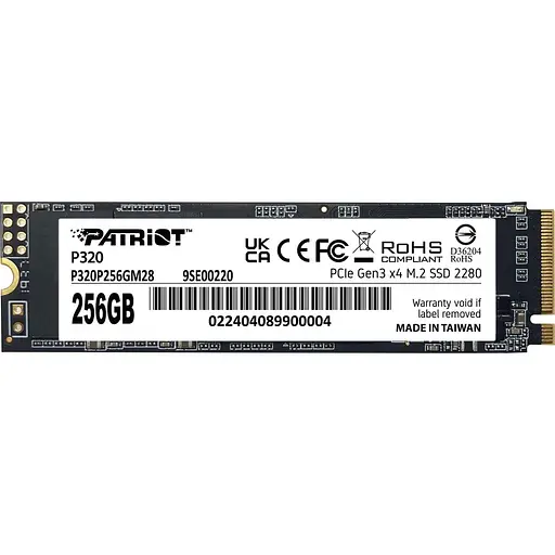 Накопичувач SSD Patriot m.2 NVMe 256GB P320 240 250 (P320P256GM28) - фото 1