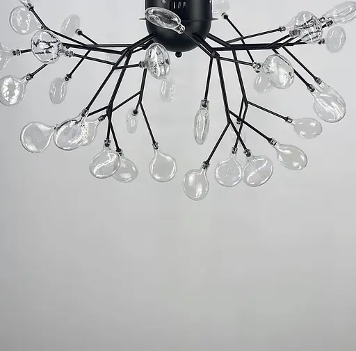 Стельова каскадна люстра на 36 плафонів в чорному кольорі Line.F Колір плафона Графітовий - фото 1