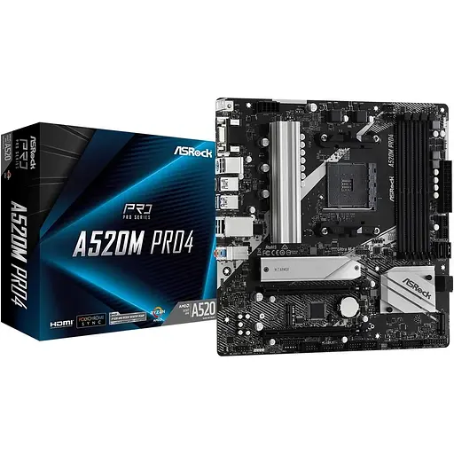 Материнська плата ASRock A520M Pro4 Socket AM4 - фото 2