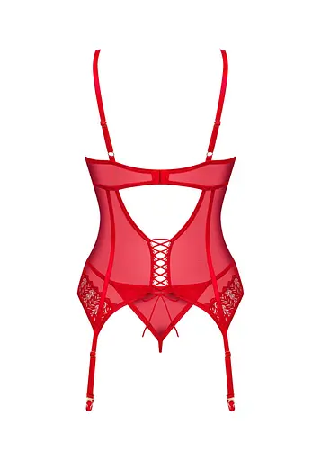 Комплект боди и стринги Obsessive Ingridia XS/S красный - фото 6