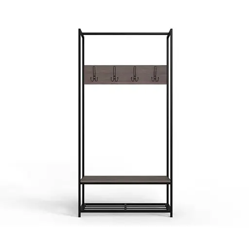 Вешалка напольная Ferrum-decor Трелис 13 180x90x38 черный ДСП Дуб Сонома Трюфель 16мм (FRD-104329)