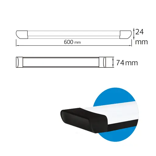 Світильник лінійний LED 27W "TETRA/SQ-27" 6400К - фото 2