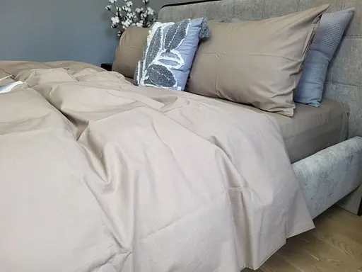 Комплект постельного белья бязь PREMIUM бежевый - двухспальный - фото 2