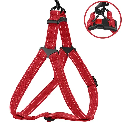 Шлея для собак Barksi Cotton Стандарт Рефлекторна S 40-53х1.6 см червона - фото 4