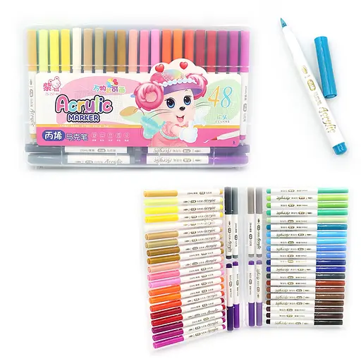 Набор акриловых маркеров Mouse, 48 шт., пластиковый бокс