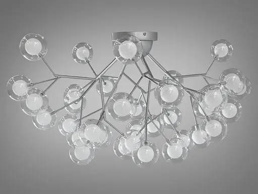 Унікальна, модна люстра "Світлячок", на 36 ламп, колір хром сатин - фото 1