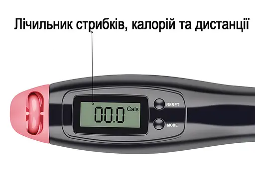 Скоростная скакалка со счетчиком EasyFit черный-розовый (EF-1916-BP) - фото 2