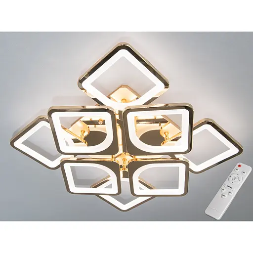 Світлодіодна люстра Romin смарт світильник з пультом dimmer 115 Вт золото - фото 1