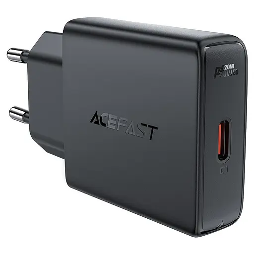 Сетевое зарядное устройство для Acefast A65 PD20W GaN single USB-C ultra-thin charger черный - фото 1