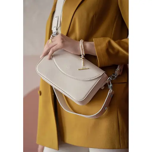 Жіноча шкіряна сумка Molly біла - фото 1