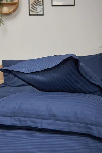 Комплект постельного белья Moon&Star Детский 110x140 см наволочки 2x50x50 см Delfi Blue Satin Stripe - фото 8