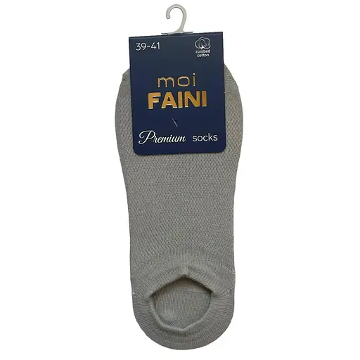 Носки мужские ультракороткие "Сеть" из индийского хлопка, серые 113021А 44-45 - фото 1