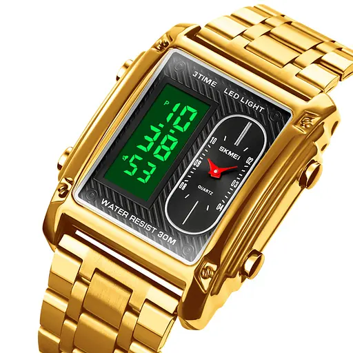 Наручний годинник чоловічий 1868SGD Gold Skmei acs0030515 - фото 2