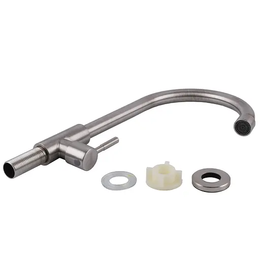 Монокран Globus Lux ALPEN SBT1-0001M однорычажный смеситель для мойки поворотный излив 360° нержавека - фото 5