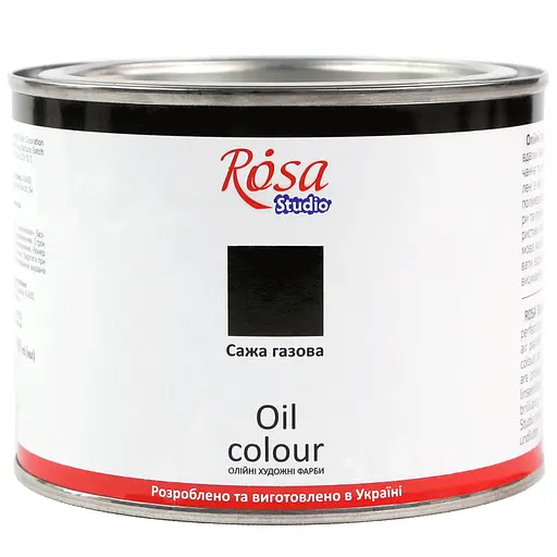 Фарба олійна, Сажа газова, 490 мл, Rosa Studio - фото 1