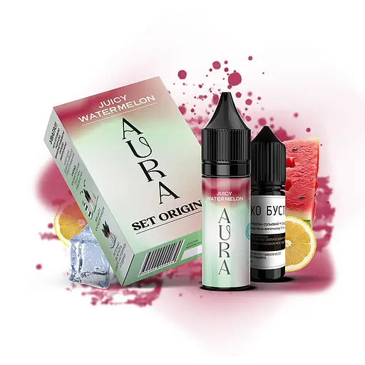 Набор компонентов для самозамеса солевой заправки Aura 30 мл Juicy Watermelon Арбуз, 0-50 мг (17210)