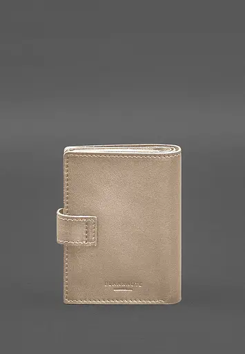 Кожаная обложка-портмоне для военного билета офицера запаса (узкий документ) Светло-бежевый - фото 8