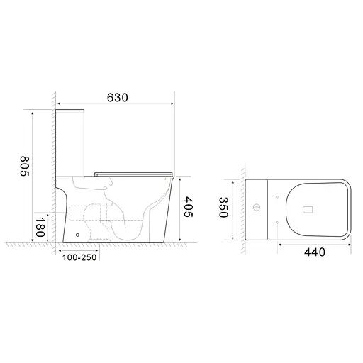 Унитаз-компакт Mixxus Wave-0404-R 630x350x805 мм, Rimless MI6692, Белый - фото 8