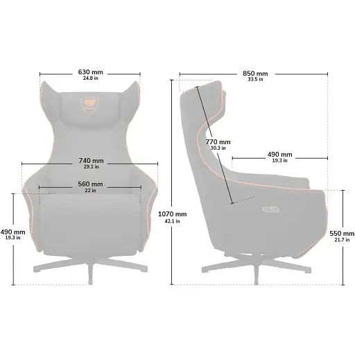 Геймерське крісло Cougar Magus Grey (3MMGSGRO.0001) [142099] - фото 12