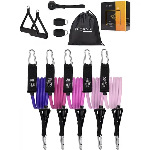 Набір трубчастих еспандерів Cornix 5 шт. 4.5-13.6 кг XR-0258 - фото 1