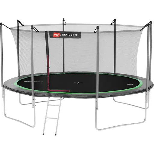 Батут Hop-Sport 14ft (427см) чорно-зелений з внутрішньою сіткою