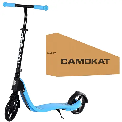Самокат дитячий iTrike 33х13х91-103 см Чорно-блакитний 000223033
