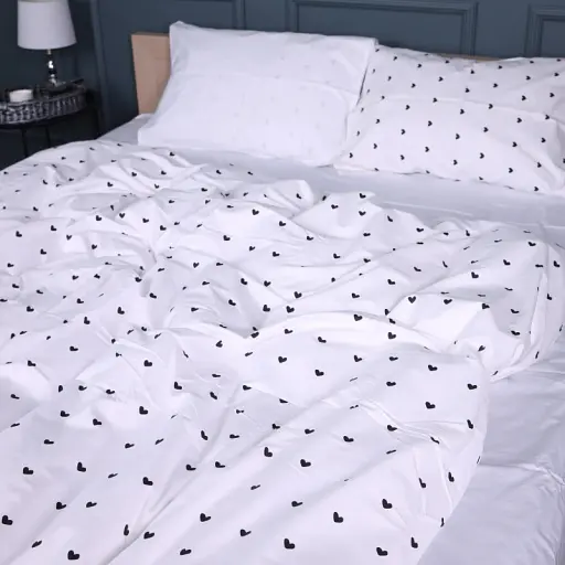 Простыня MirSon Сатин 22-1390 Hearts and Dreams 200x220 см (2200010563757) - фото 5