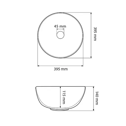 Умивальник VBI Amalfi black white накладний VBI-013401, Чорний матовий - фото 3