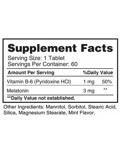 Мелатонін Earths Creation Melatonin 3 mg with B-6 60 шт. (1091-817 497) - фото 2