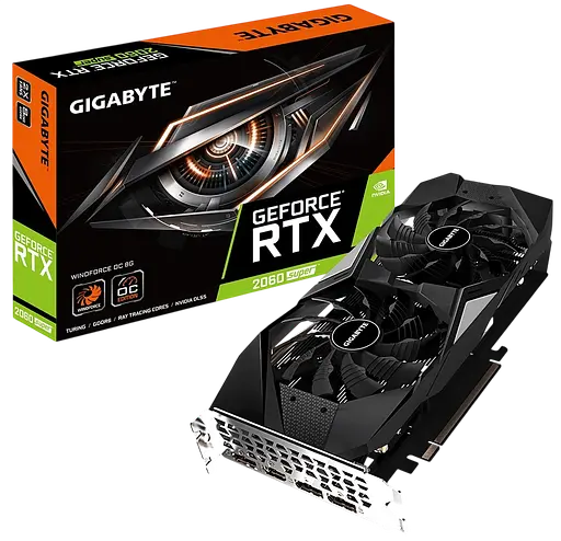 Видеокарта GeForce RTX 2060 Super 8GB Gigabyte WindForce OC (GV-N206SWF2OC-8GD) Б/У - фото 1